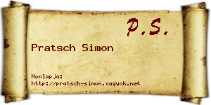Pratsch Simon névjegykártya